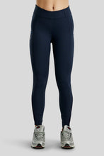 Load image into Gallery viewer, OUTLET MoMichelle Hybrid Logo Leggings - Navy, Fullgrip