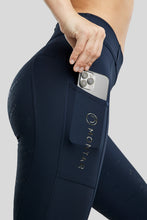 Load image into Gallery viewer, OUTLET MoMichelle Hybrid Logo Leggings - Navy, Fullgrip
