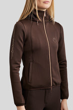 Load image into Gallery viewer, OUTLET MoFlora Rosegold Crystal Logo Jacket - Brown