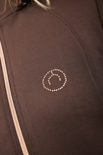 Load image into Gallery viewer, OUTLET MoFlora Rosegold Crystal Logo Jacket - Brown