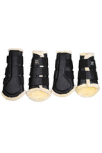 Load image into Gallery viewer, OUTLET Sheepskin Brushing Boots Set of 4 - Black