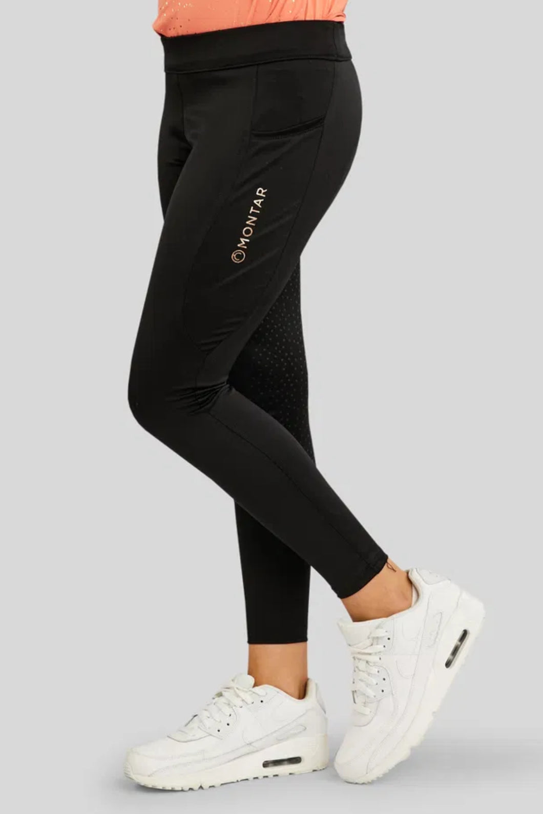 Junior MoWinnie Rosegold Leggings - Black, Fullgrip