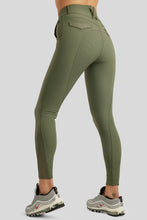 Load image into Gallery viewer, Briella Highwaisted Rosegold Crystal Breeches - Pine Green, Fullgrip
