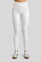 Load image into Gallery viewer, MoElaine Lasercut Logo Riding leggings - White, Fullgrip
