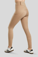 Load image into Gallery viewer, MoElaine Lasercut Logo Riding leggings - Latte, Fullgrip
