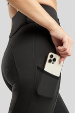 Load image into Gallery viewer, MoElaine Lasercut Logo Riding leggings - Black, Fullgrip
