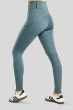 Load image into Gallery viewer, MoElaine Lasercut Logo Riding leggings - Dark Slate, Fullgrip
