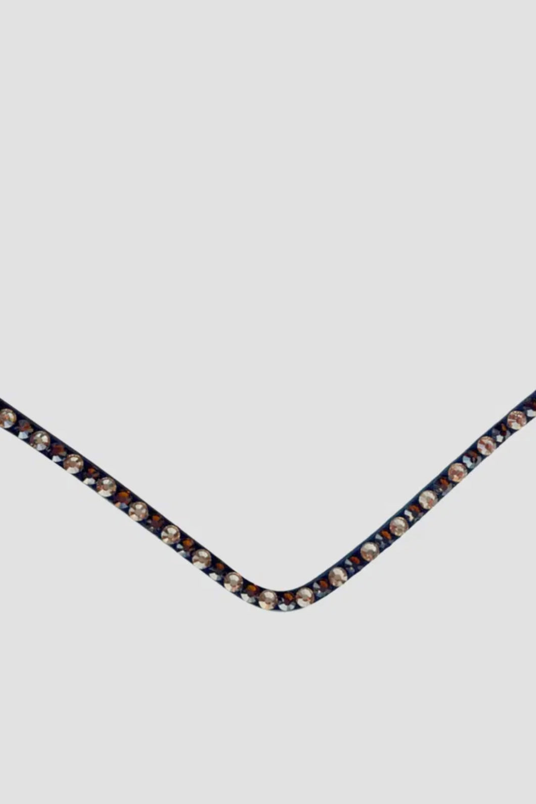 Fair Curved Crystal Browband - 2 Tone Latte/Brown