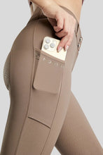 Load image into Gallery viewer, Megan Phone Pocket Yati Highwaisted Breeches - Cinder, Fullgrip
