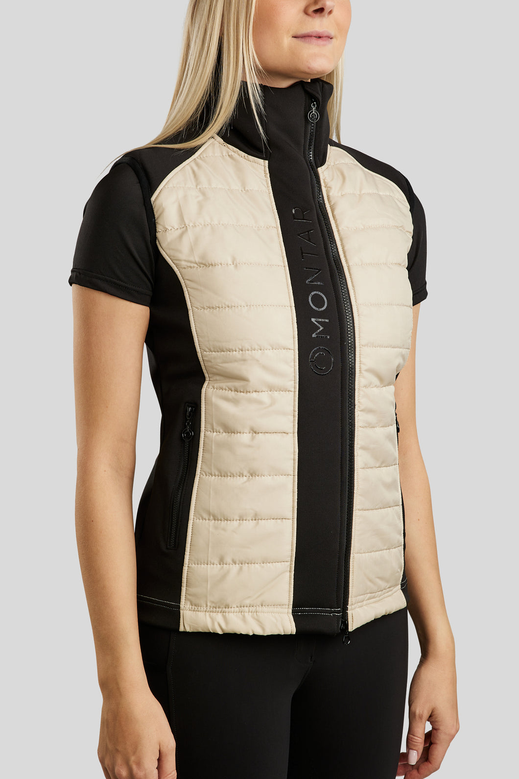 MoMartha Contrast Hybrid Gilet - Warm Light Grey
