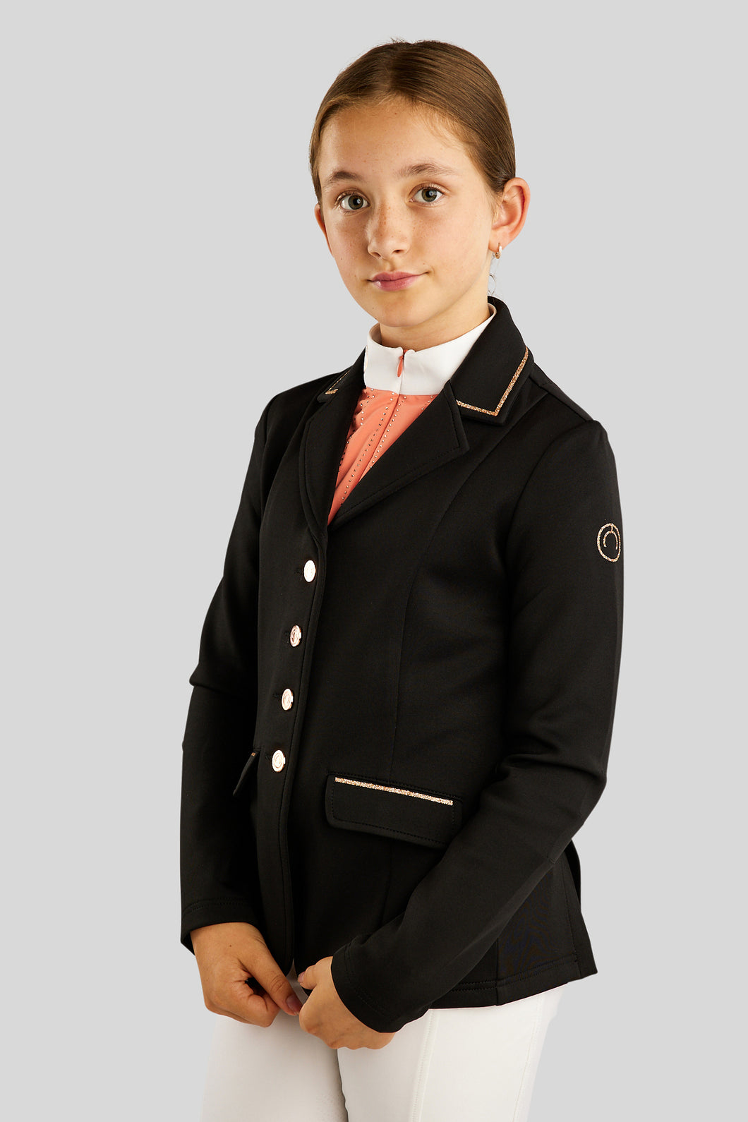 MoHelen Junior Rosegold Sparkle Competition Jacket - Black