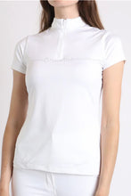 Load image into Gallery viewer, MoAviana Tone in Tone Crystal Polo - White
