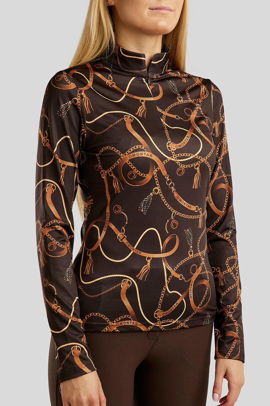 Haily Bridle Print Baselayer - Brown