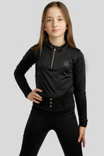 Load image into Gallery viewer, Junior MoEverline Rosegold Crystal Baselayer - Black
