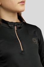 Load image into Gallery viewer, Junior MoEverline Rosegold Crystal Baselayer - Black
