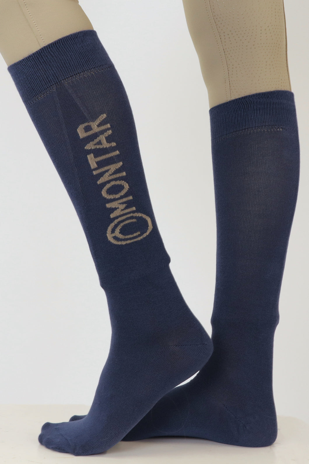 Bamboo Knee High Logo Socks - Dove Blue