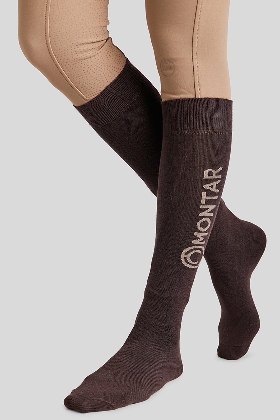 Bamboo Knee High Logo Socks - Brown