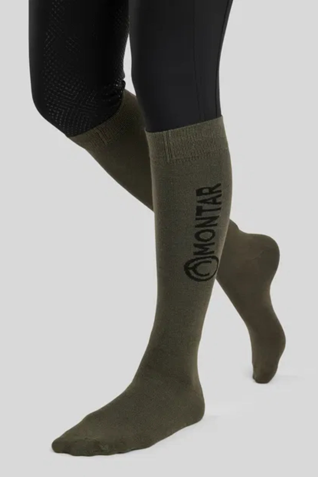 Bamboo Knee High Logo Socks - Dusty Green