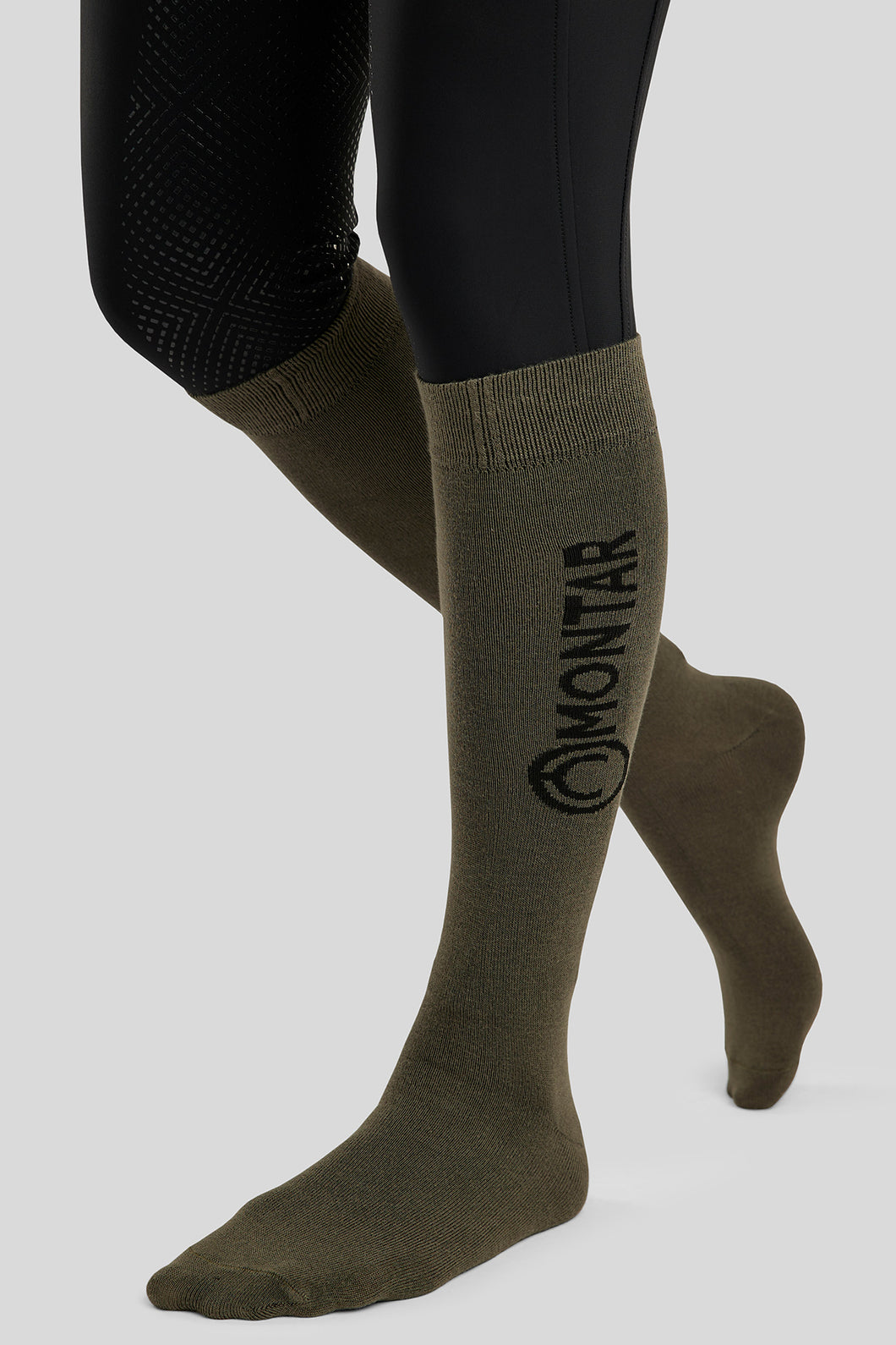 Bamboo Knee High Logo Socks - Pine Green