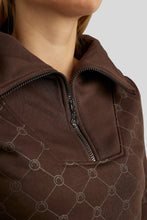 Load image into Gallery viewer, MoLara Logo Printed Quarter Zip - Brown
