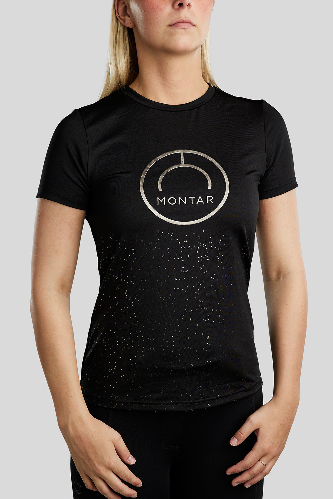 MoSille T-Shirt with Gun Metal Logo - Black