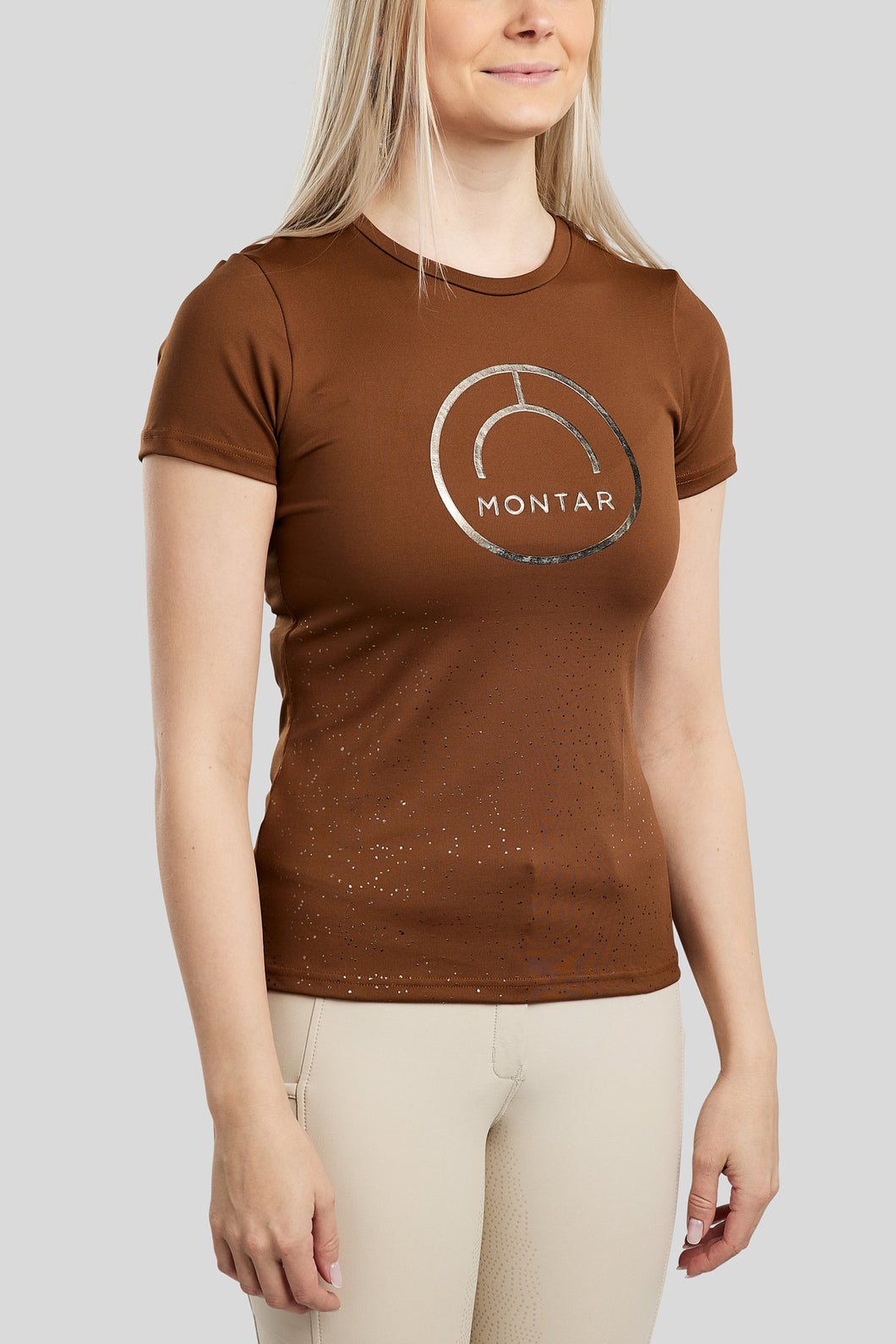 MoSille T-Shirt with Gun Metal Logo - Toffee