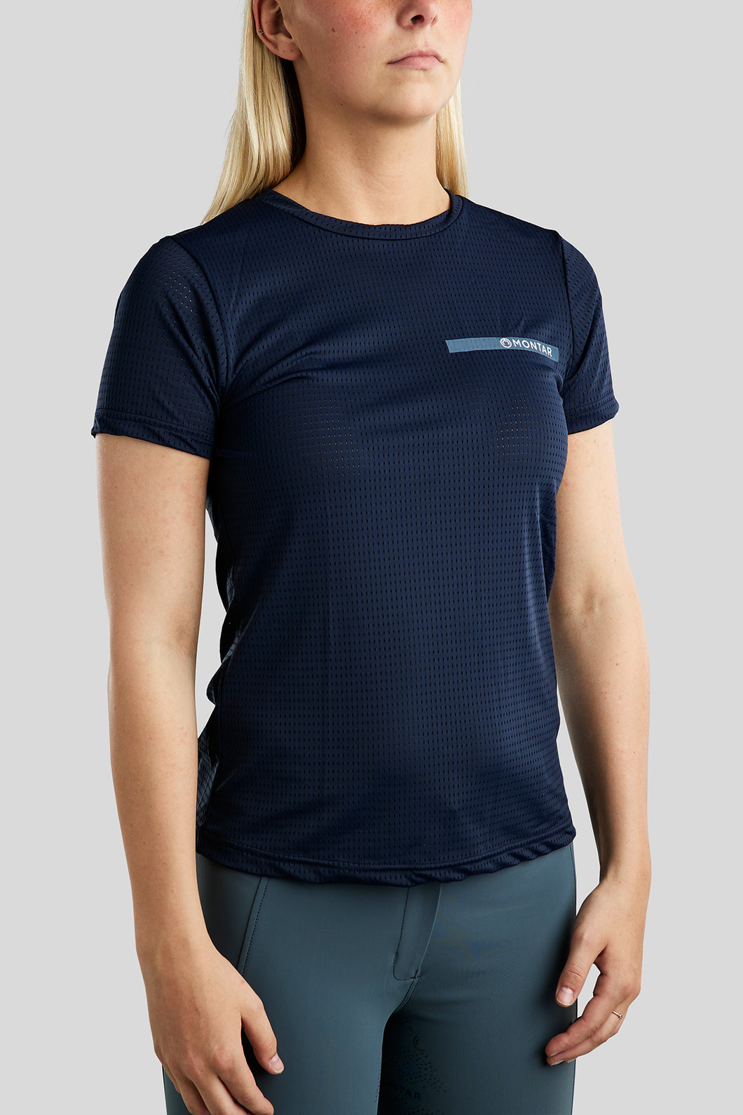 MoStella Logo Mesh Tee - Navy