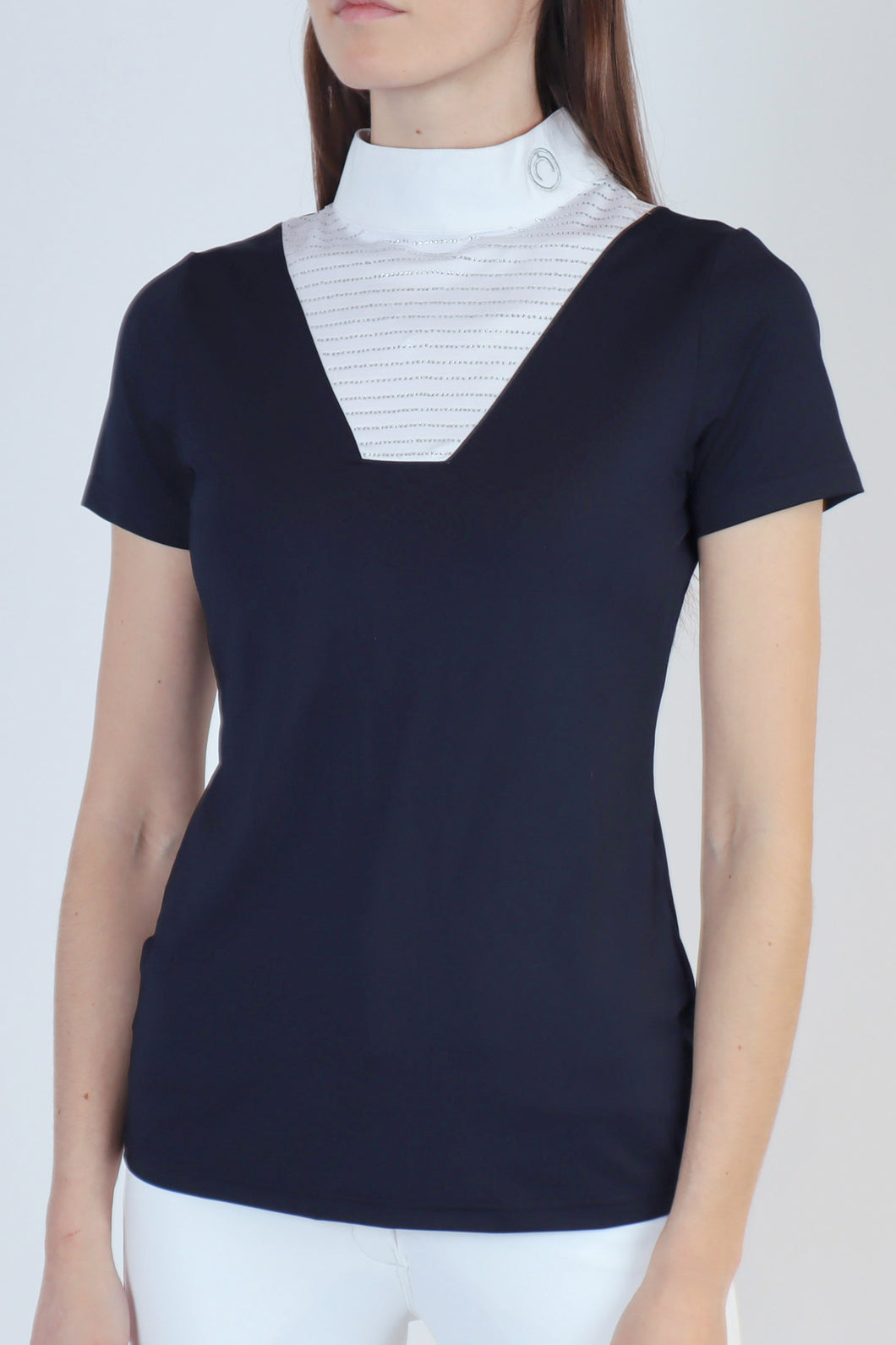 Clare Crystal Competition Shirt - Navy