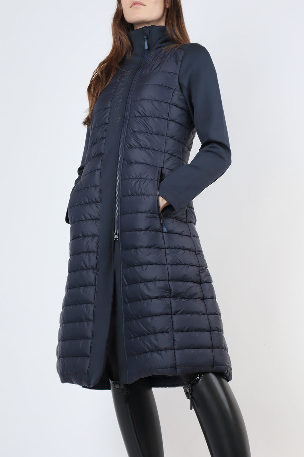 Emma Long Hybrid Jacket - Navy