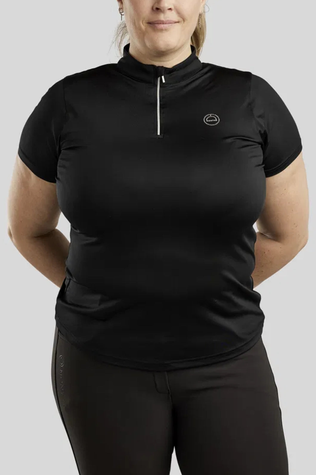 Everly Technical Crystal Polo - Black