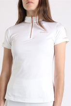 Load image into Gallery viewer, MoKelsey Rosegold Crystal Polo - White
