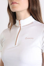 Load image into Gallery viewer, MoKelsey Rosegold Crystal Polo - White
