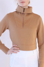 Load image into Gallery viewer, MoSimone Cropped Quarter Zip - Moonstone
