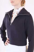 Load image into Gallery viewer, MoSimone Cropped Quarter Zip - Navy
