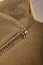 Load image into Gallery viewer, Naja Rosegold Crystal Side Zip Sweatshirt - Mud
