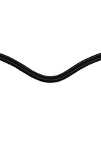 Load image into Gallery viewer, Classic Curved Contrast Leather Browband - Black
