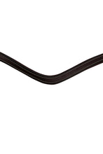 Load image into Gallery viewer, Classic Curved Contrast Leather Browband - Brown
