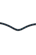 Load image into Gallery viewer, Dlux Navy Crystal Browband - Black Leather
