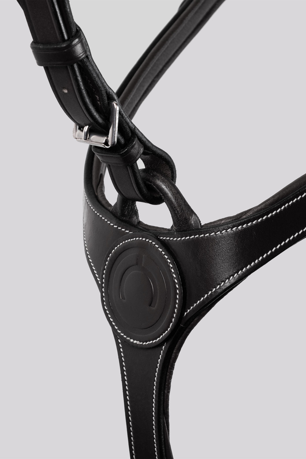 Papillon Leather Breastplate with Martingale - Black
