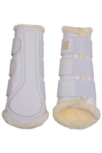 Load image into Gallery viewer, Sheepskin Brushing Boots Set of 4 - White
