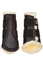 Load image into Gallery viewer, Sheepskin Brushing Boots Set of 4 - Brown
