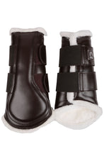 Load image into Gallery viewer, Sheepskin Brushing Boots Set of 4 - Smooth Brown
