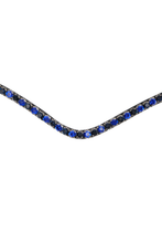 Load image into Gallery viewer, Fair Curved Crystal Browband - 2 Tone Navy
