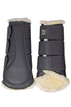 Load image into Gallery viewer, Sheepskin Brushing Boots Set of 4 - Grey
