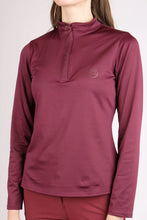 Load image into Gallery viewer, Briella Crystal Placket Baselayer - Plum
