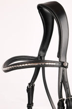 Load image into Gallery viewer, Silver Clincher Browband - Black Leather
