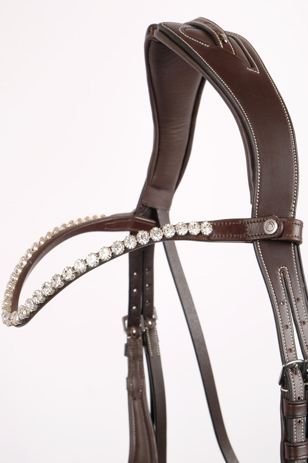 Large Clear Crystal Browband - Brown