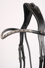 Load image into Gallery viewer, Dlux Grey Crystal Browband - Black Leather
