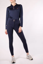 Load image into Gallery viewer, Junior Everly Rosegold Crystal Logo Baselayer - Navy
