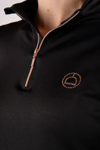 Load image into Gallery viewer, Everly Rosegold Crystal Logo Baselayer - Black
